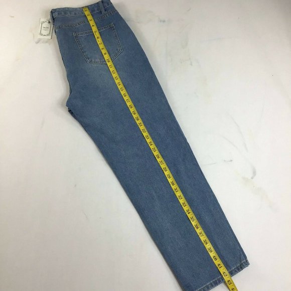 Coeur De Vague Women's Blue Highly Distressed Slim Fit Tapered Jeans Size XL - Picture 5 of 10